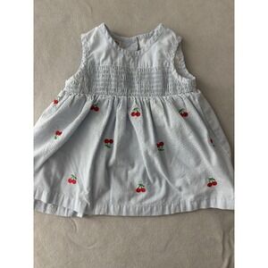 Copper Key 2t Dress Blue And White With Cherries‎ 0311